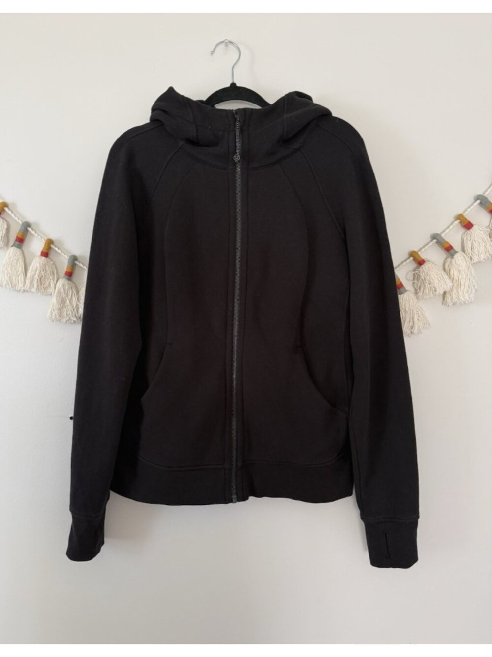 Lululemon Scuba Hooded Light Cotton Fleece Full Zip Black On The Move Warm 12